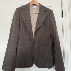 Vintage Suzy Shier Grey Pinstripe Blazer Dark Academia 90s - Size M